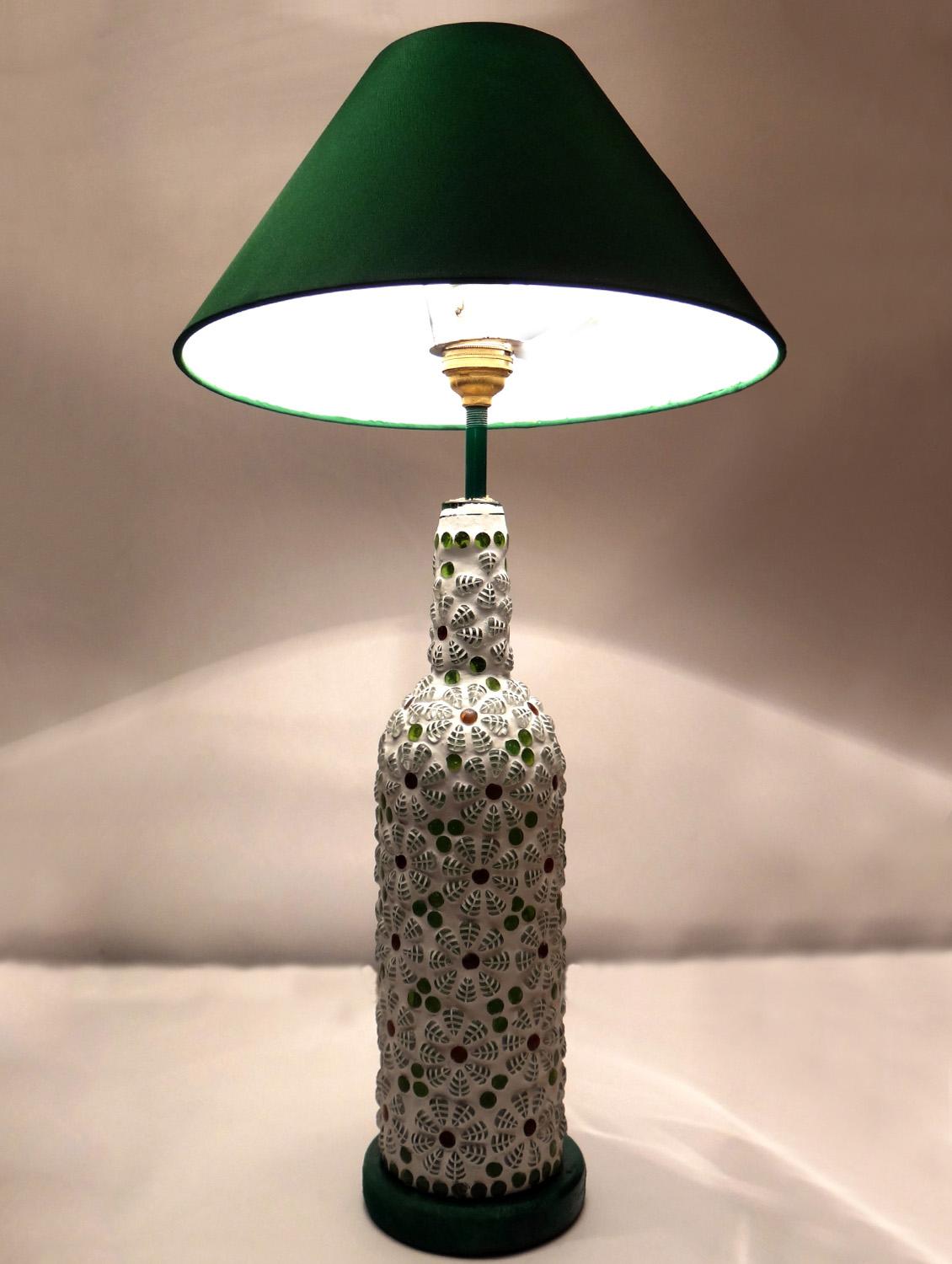 Glass Marbles Embellished Bottle Table Lamp - Kavi The Poetry Art Project