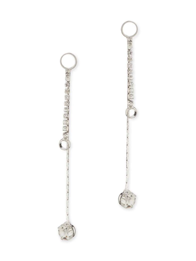 silver brass drop earrings