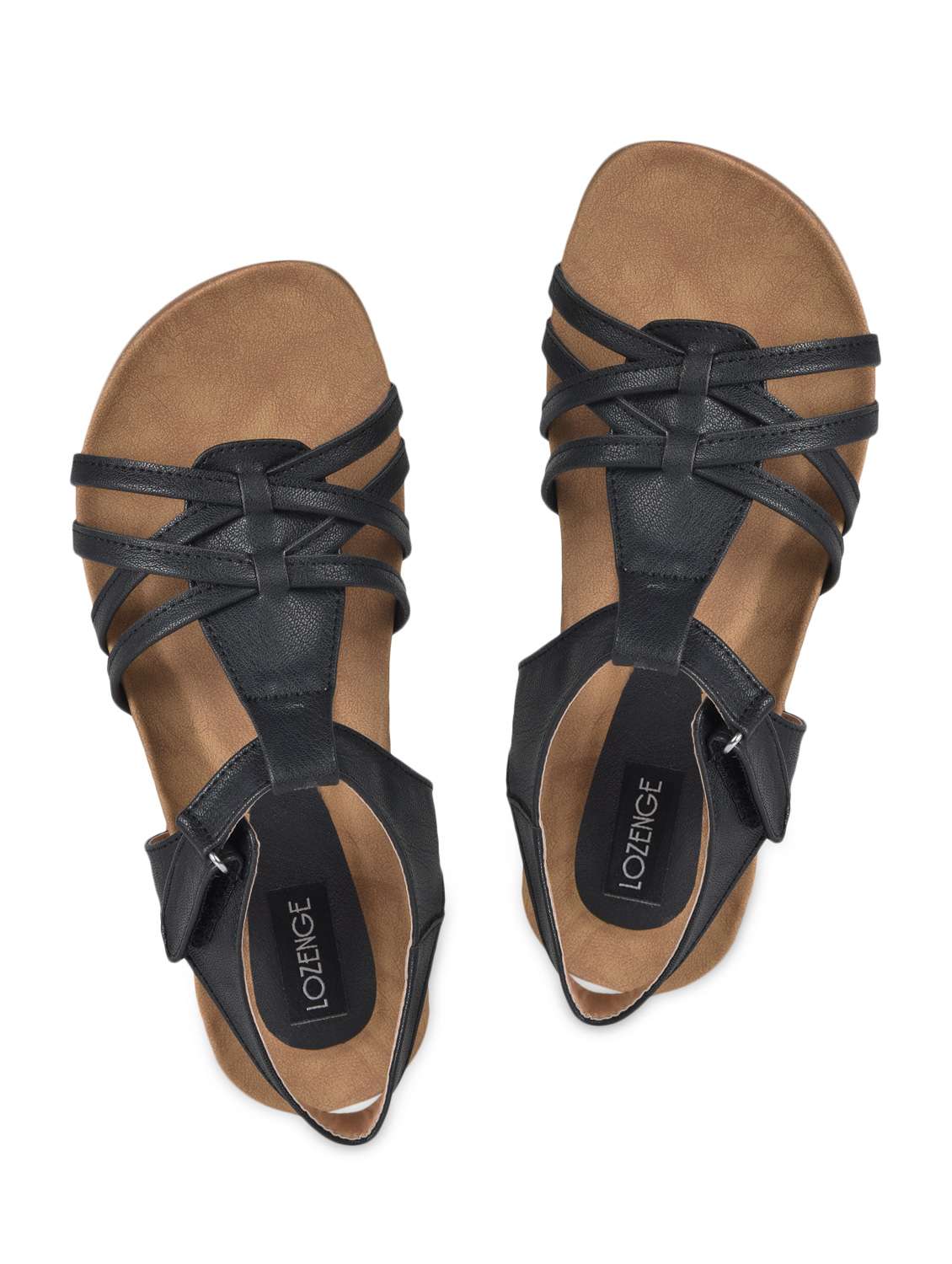Buy online Velcro Closure Back Strap Flat Sandals from flats for