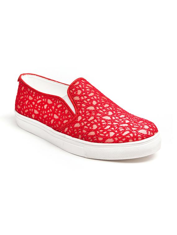 red faux leather slipons - 11405639 - Zoom Image - 0