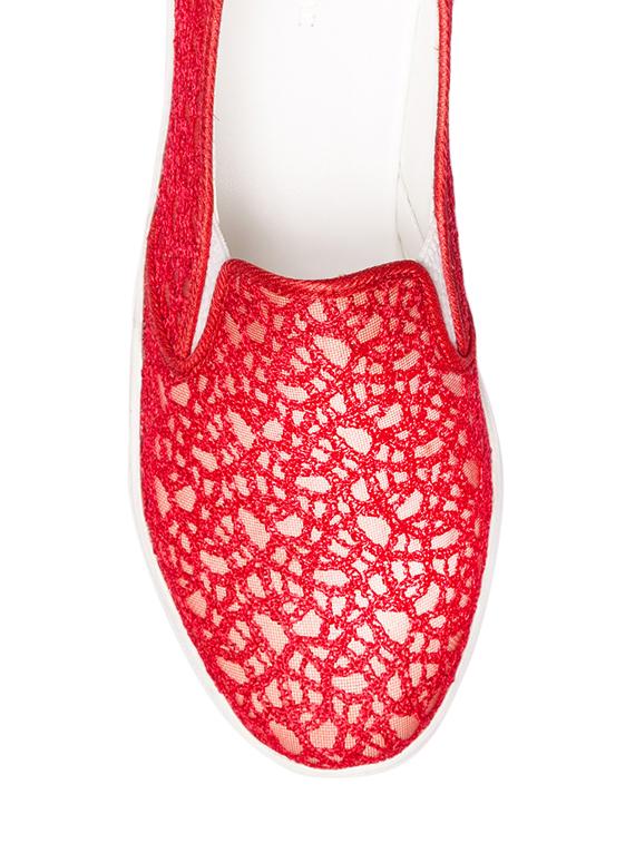 red faux leather slipons - 11405639 - Standard Image - 3