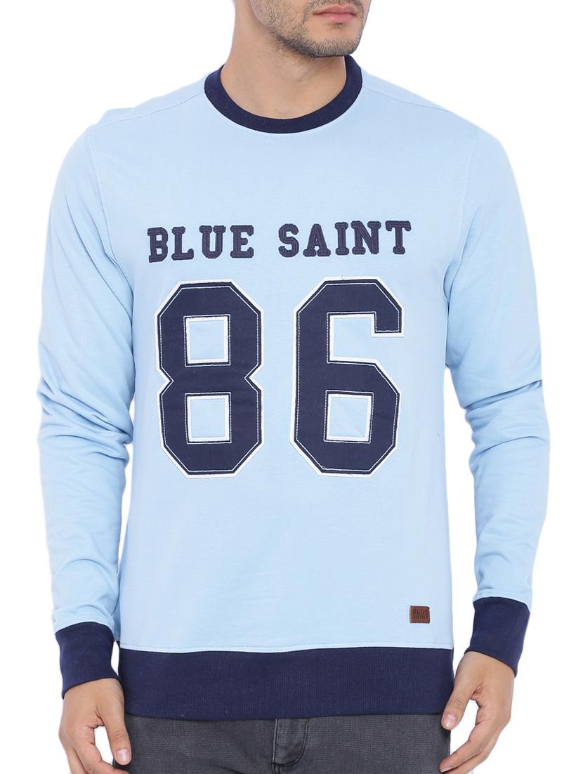 light blue embroidered cotton sweatshirt - 11421045 - Zoom Image - 0