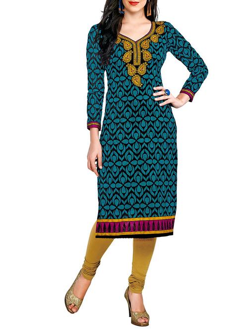 blue cotton dress material - 11423701 - Standard Image - 0