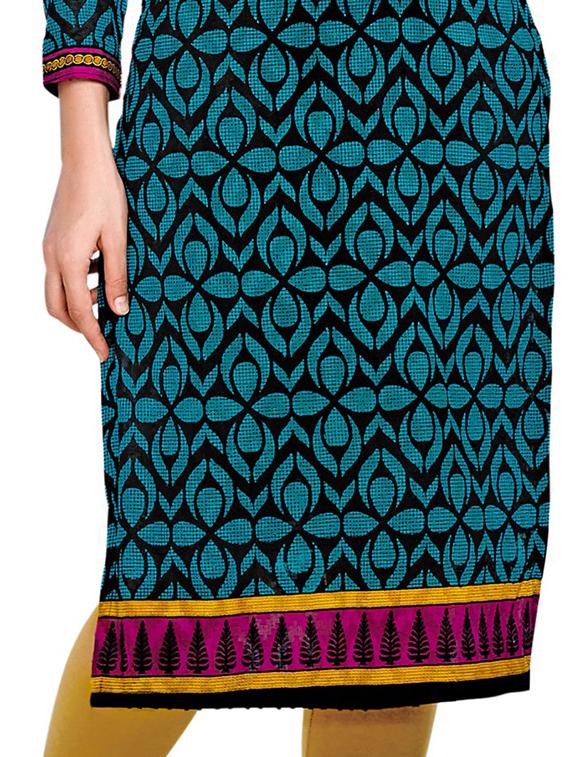 blue cotton dress material - 11423701 - Standard Image - 3