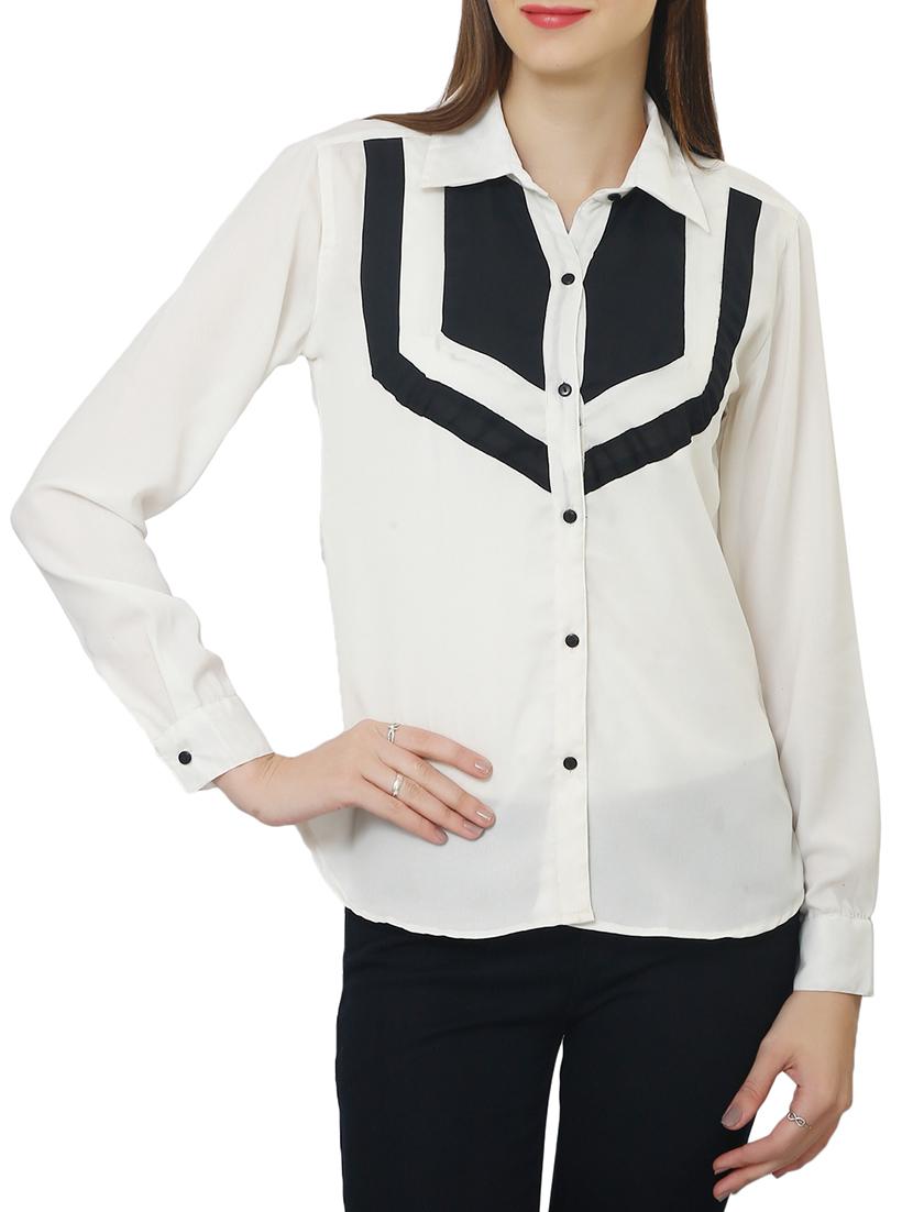white georgette shirt - 11426516 -  Zoom Image - 0