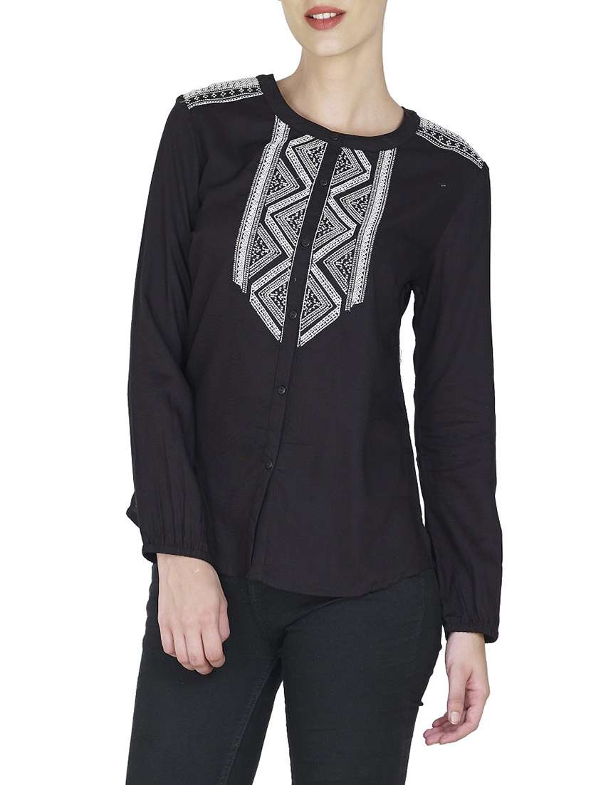 black viscose regular top