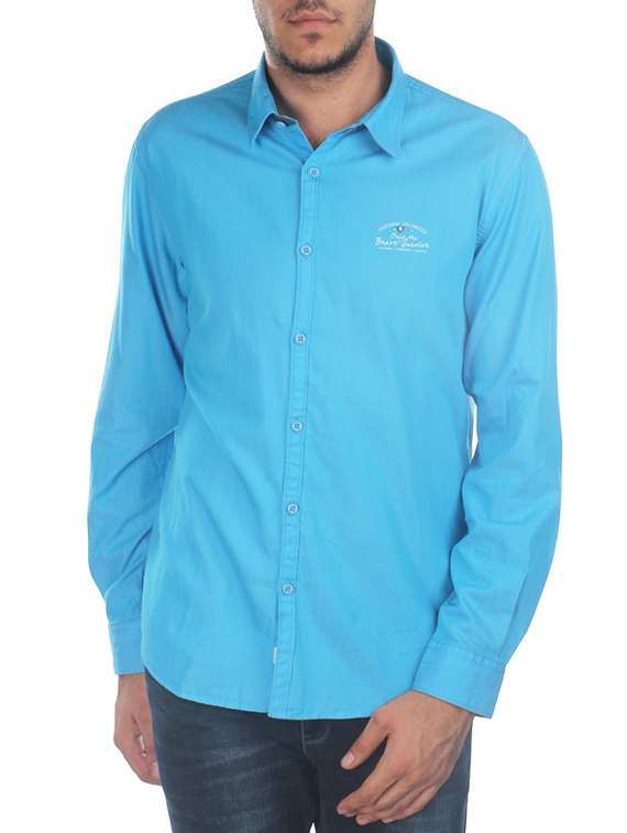 blue cotton casual shirt