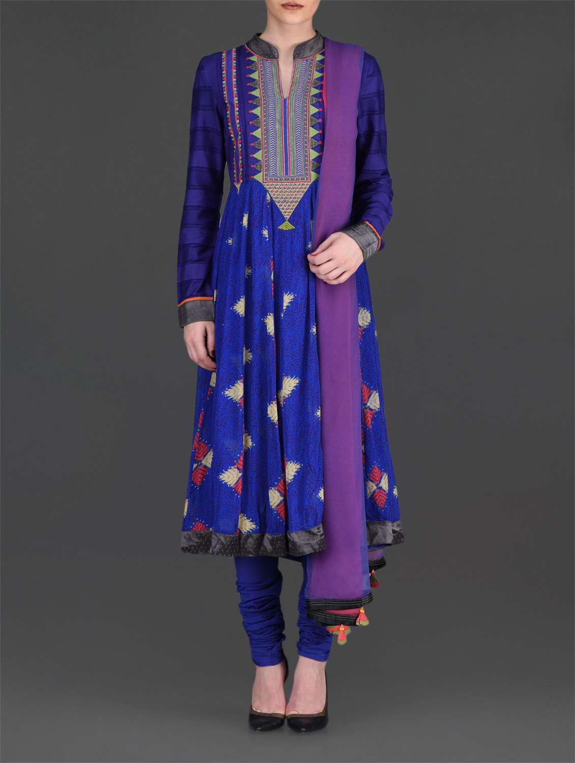 Buy online Royal Blue Embroidered Suit Set from Suits Dress