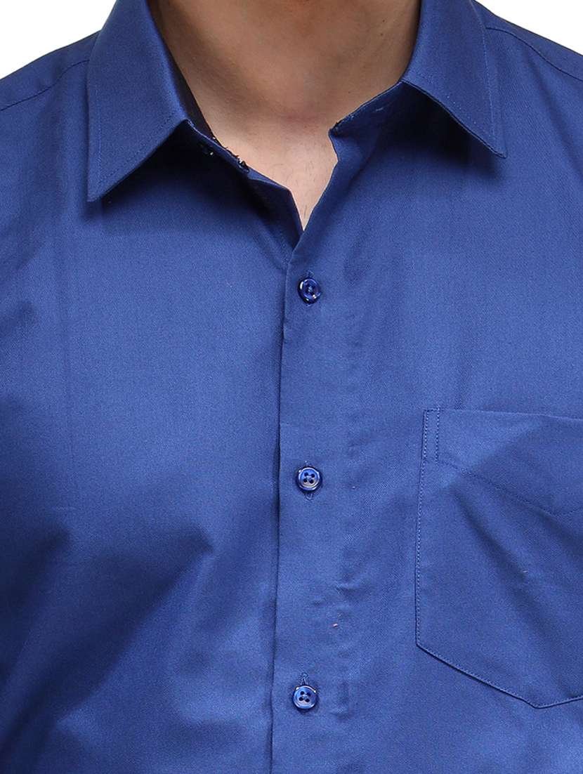 blue cotton formal shirt - 11439003 -  Standard Image - 3