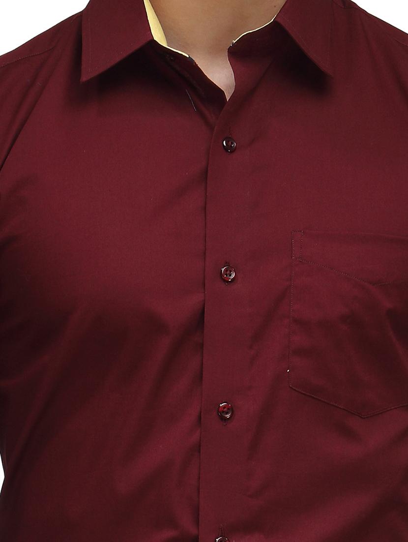 red cotton formal shirt - 11439004 - Standard Image - 3