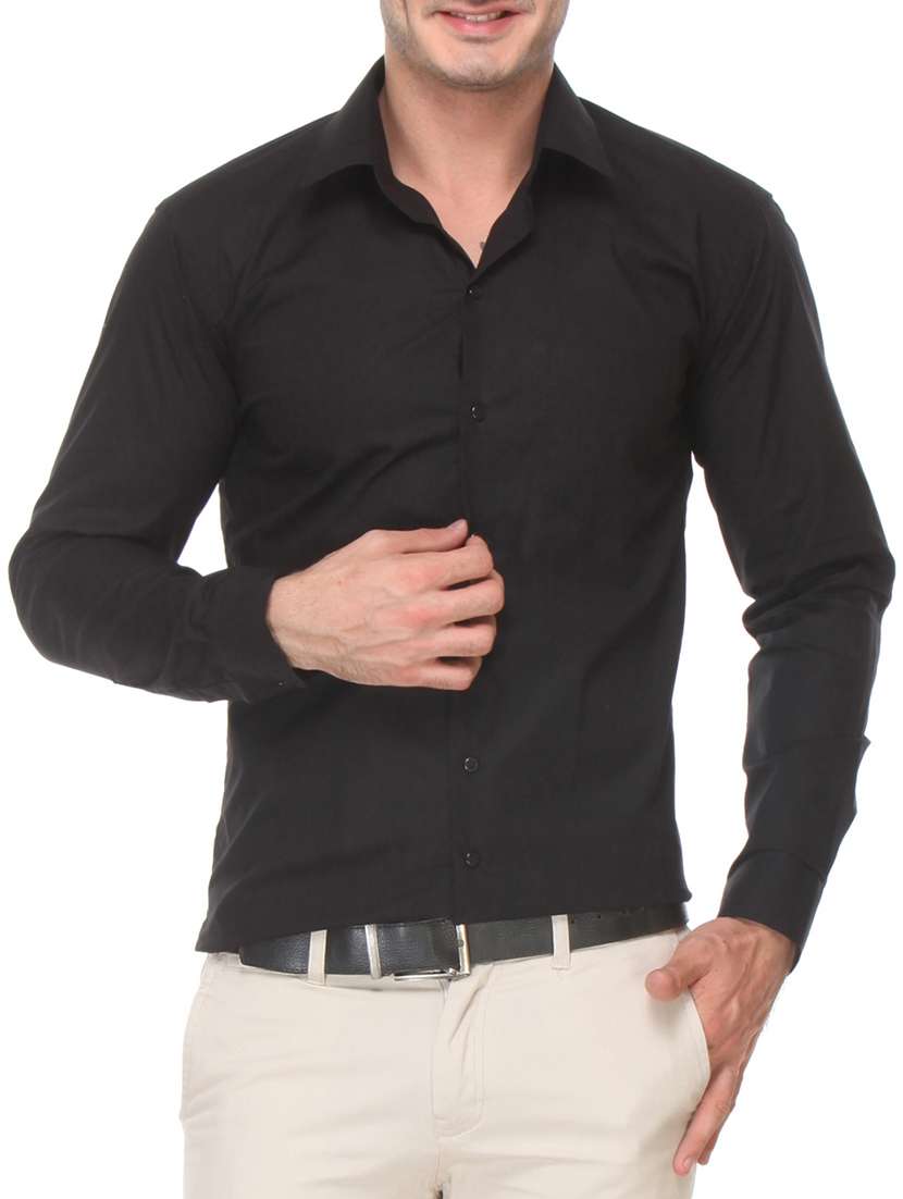 black cotton formal shirt - 11439035 - Zoom Image - 0