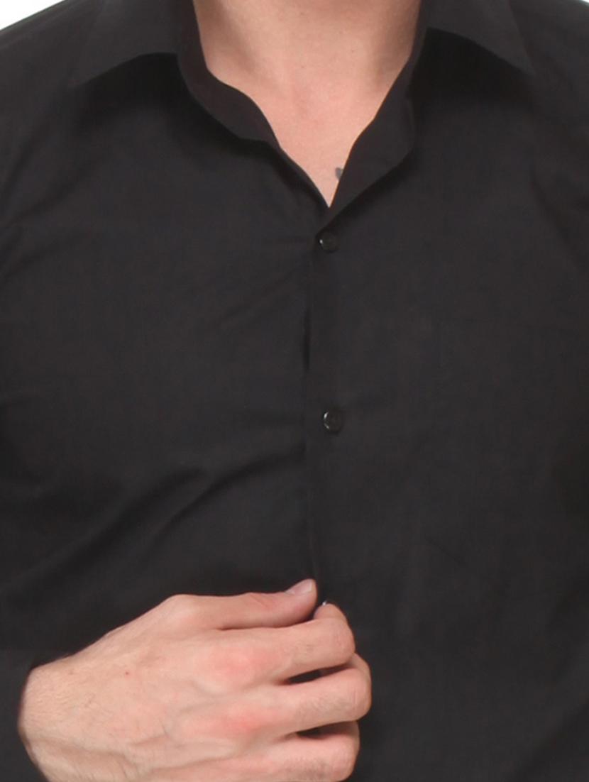 black cotton formal shirt - 11439035 - Standard Image - 3