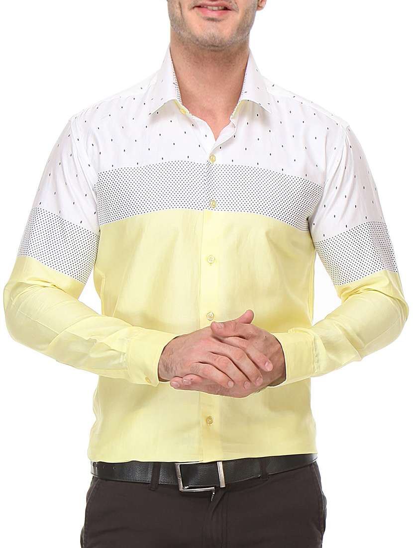 yellow cotton formal shirt - 11439044 - Zoom Image - 0