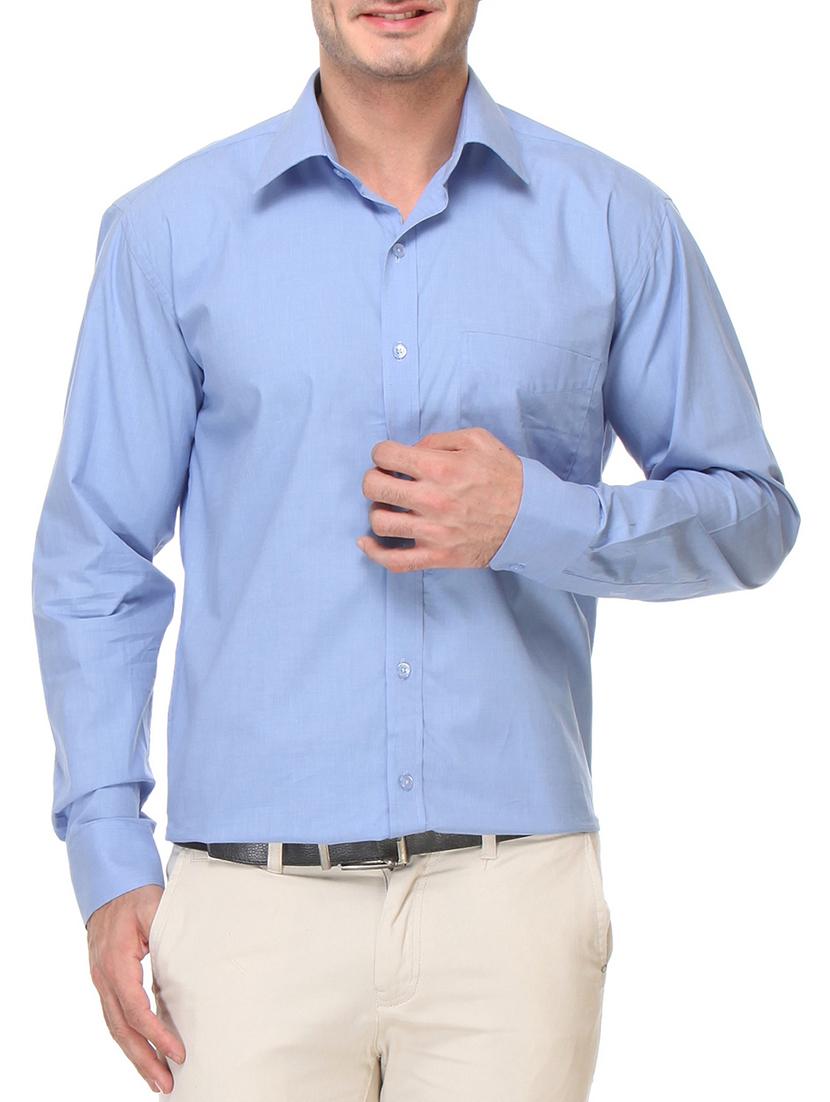 light blue cotton formal shirt - 11439058 - Zoom Image - 0