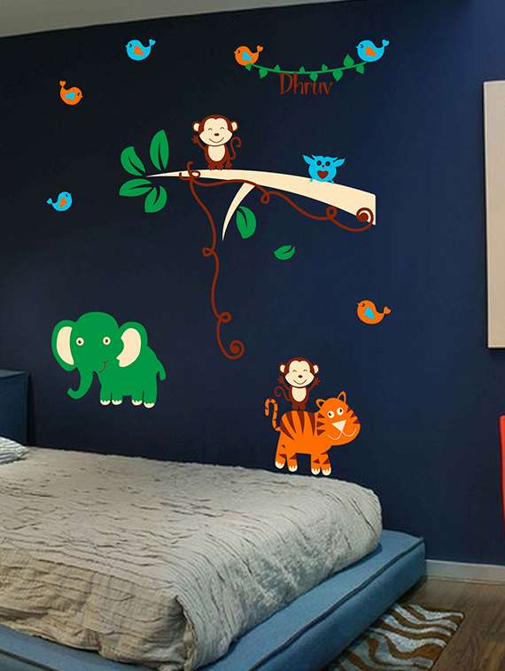 multicolor jungle vinyl wall sticker