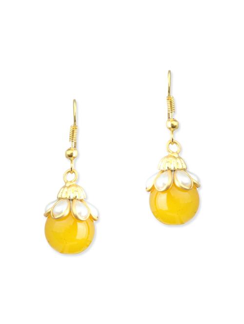 yellow brass drop earrings - 11447650 - Standard Image - 0