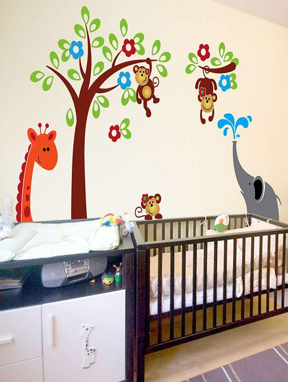 multicolor animals hangout vinyl wall sticker