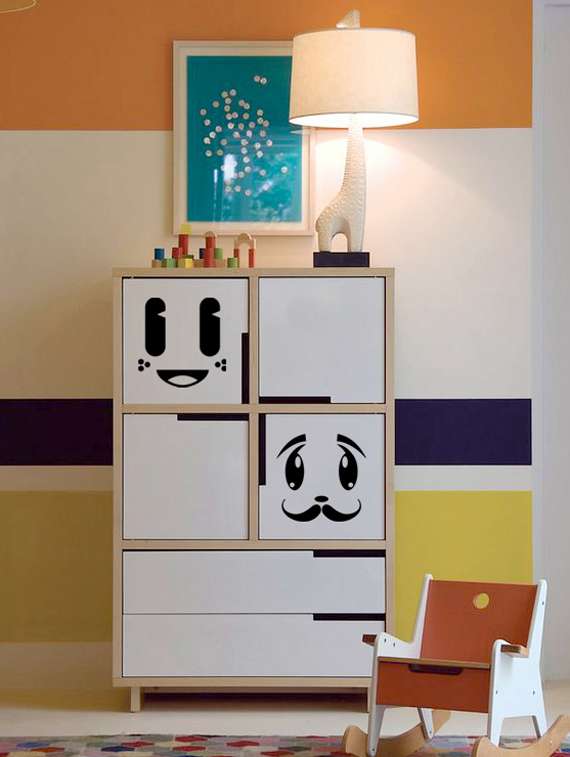 black sweet dimple face wall sticker