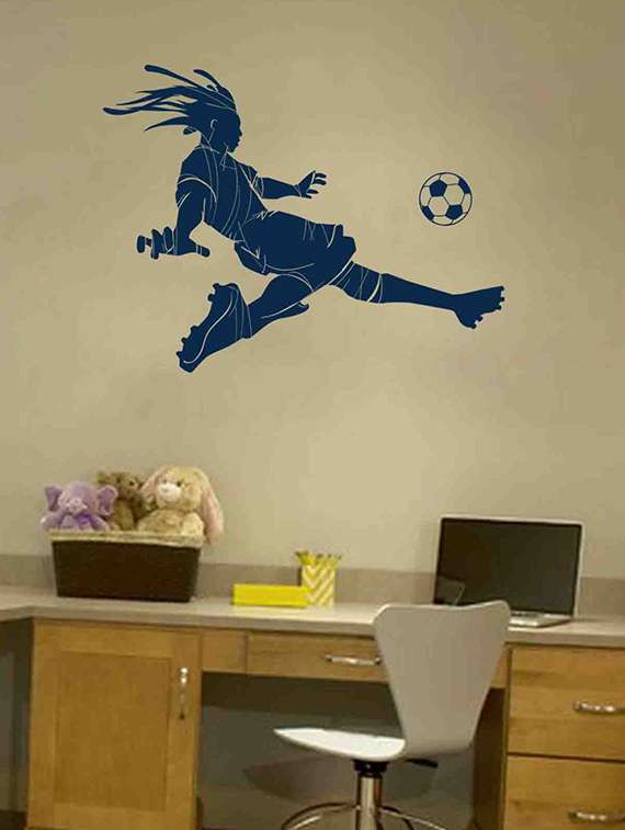 blue football player vinyl wall sticker