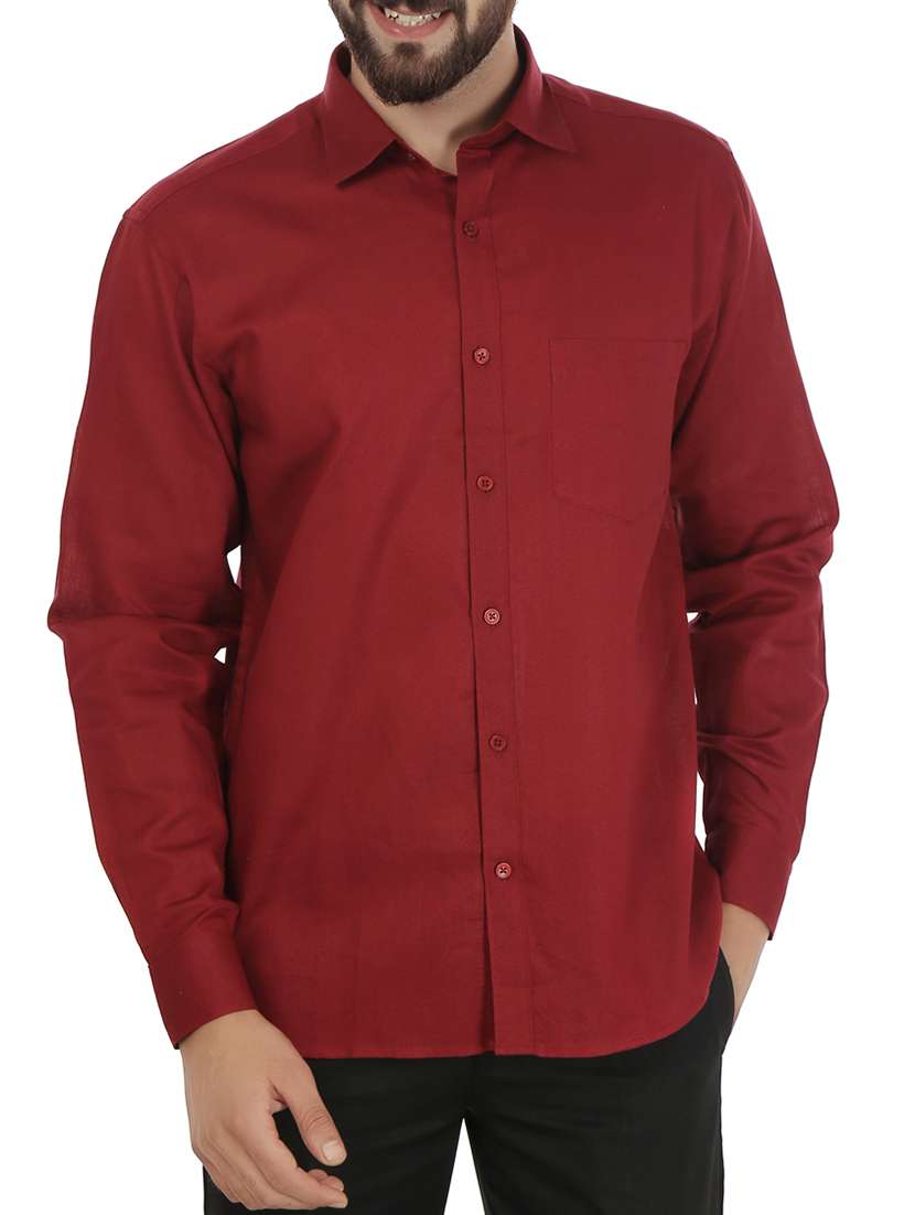 red color, cotton casual shirt