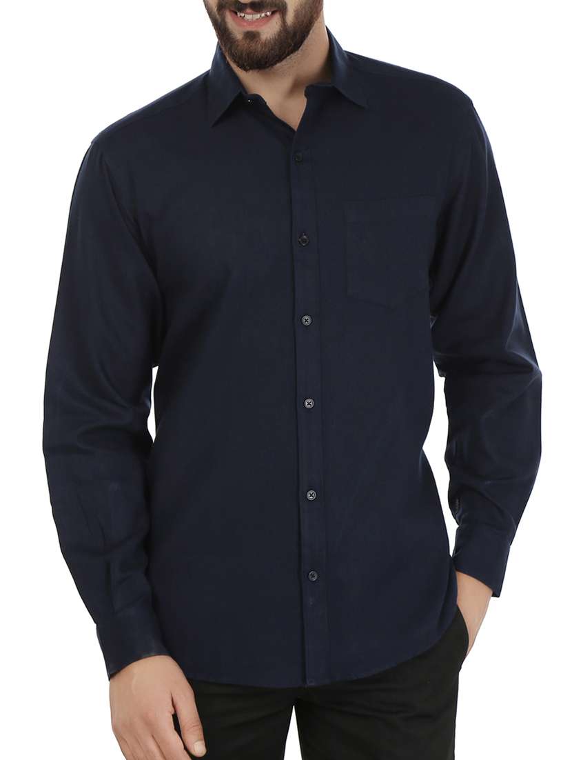 navy blue color, cotton casual shirt