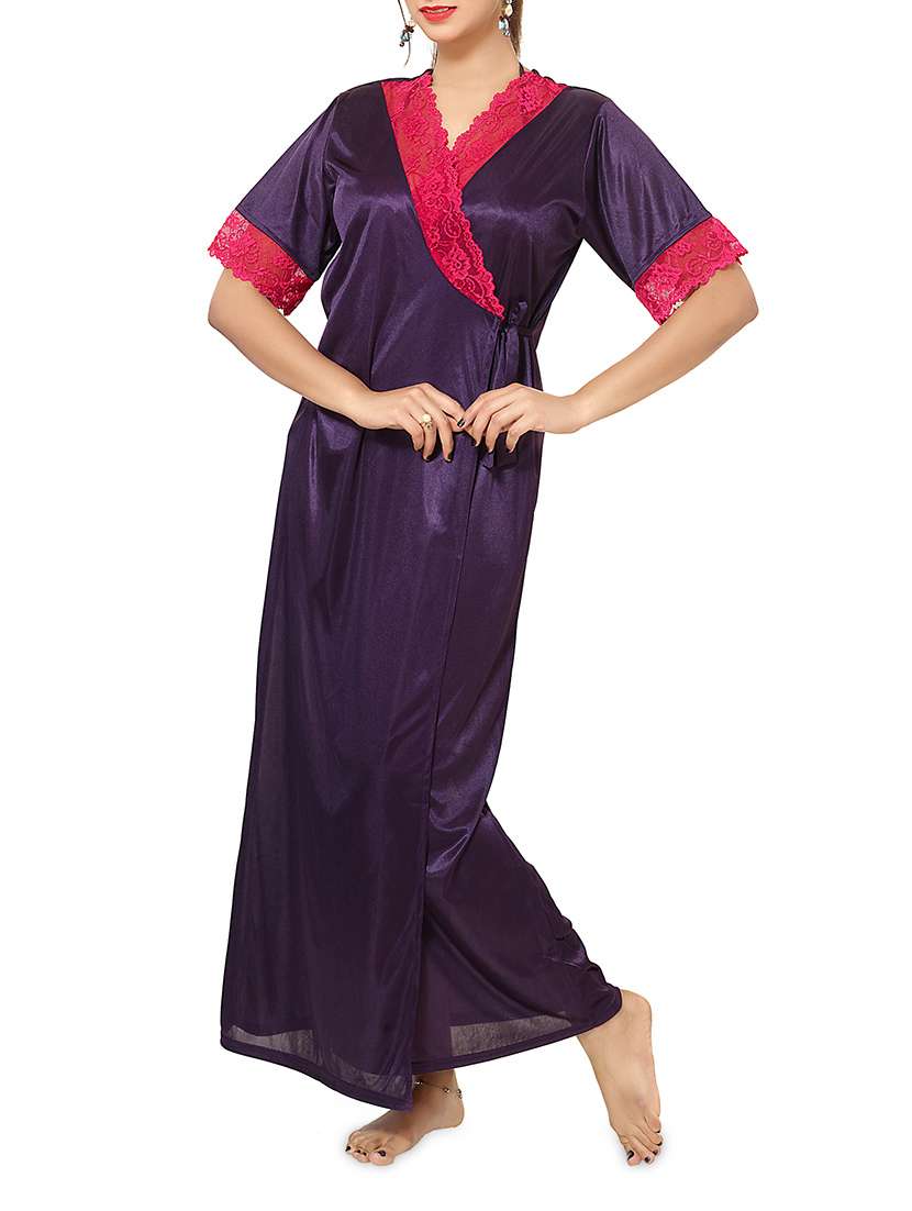 poly satin night wear set (set of 8)