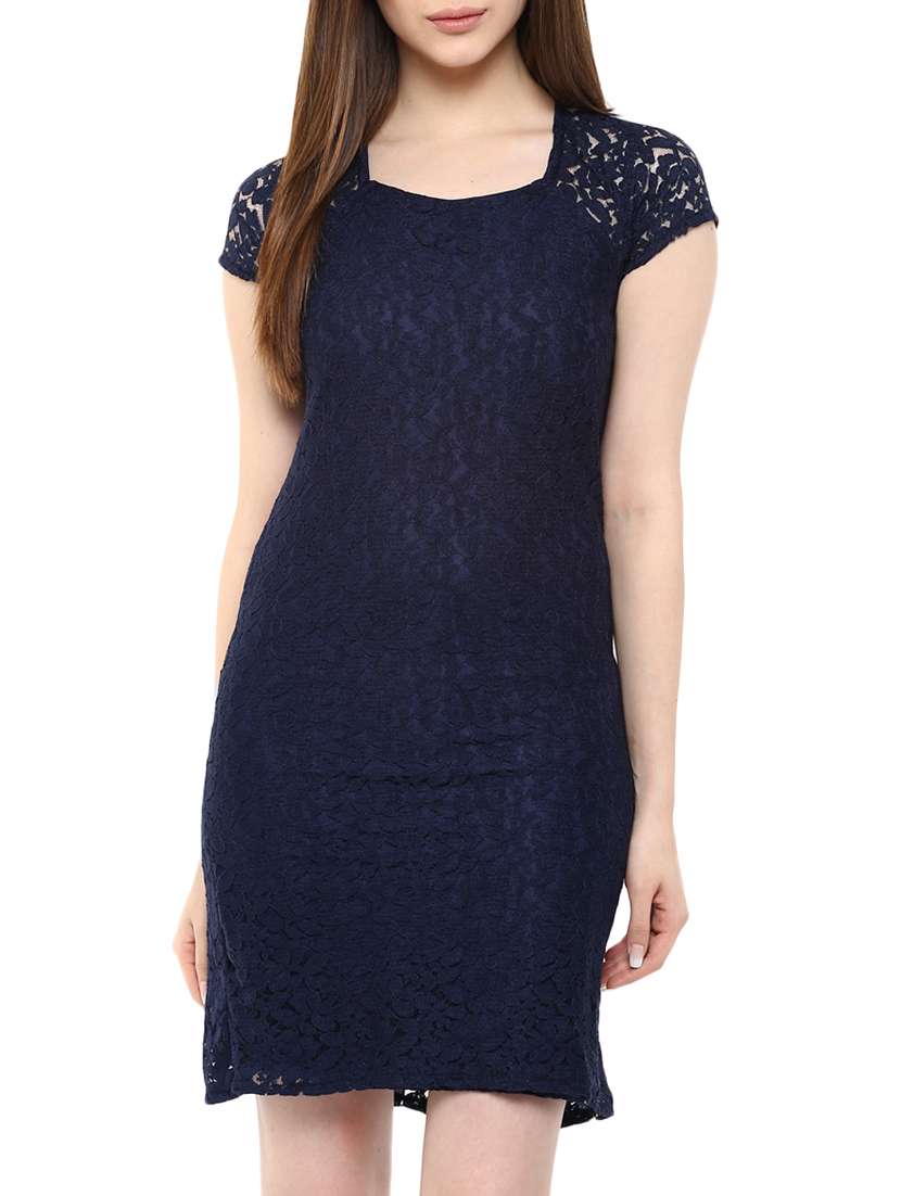 blue lace dress