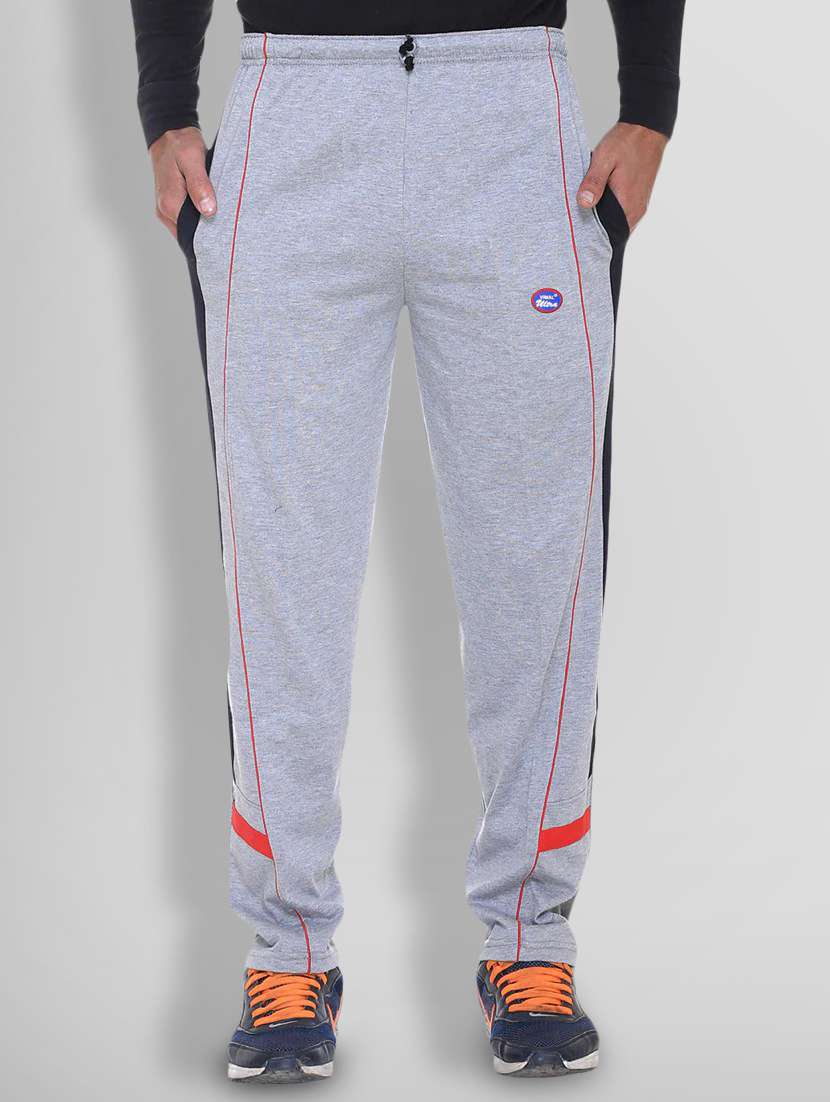 grey side striped full length track pant