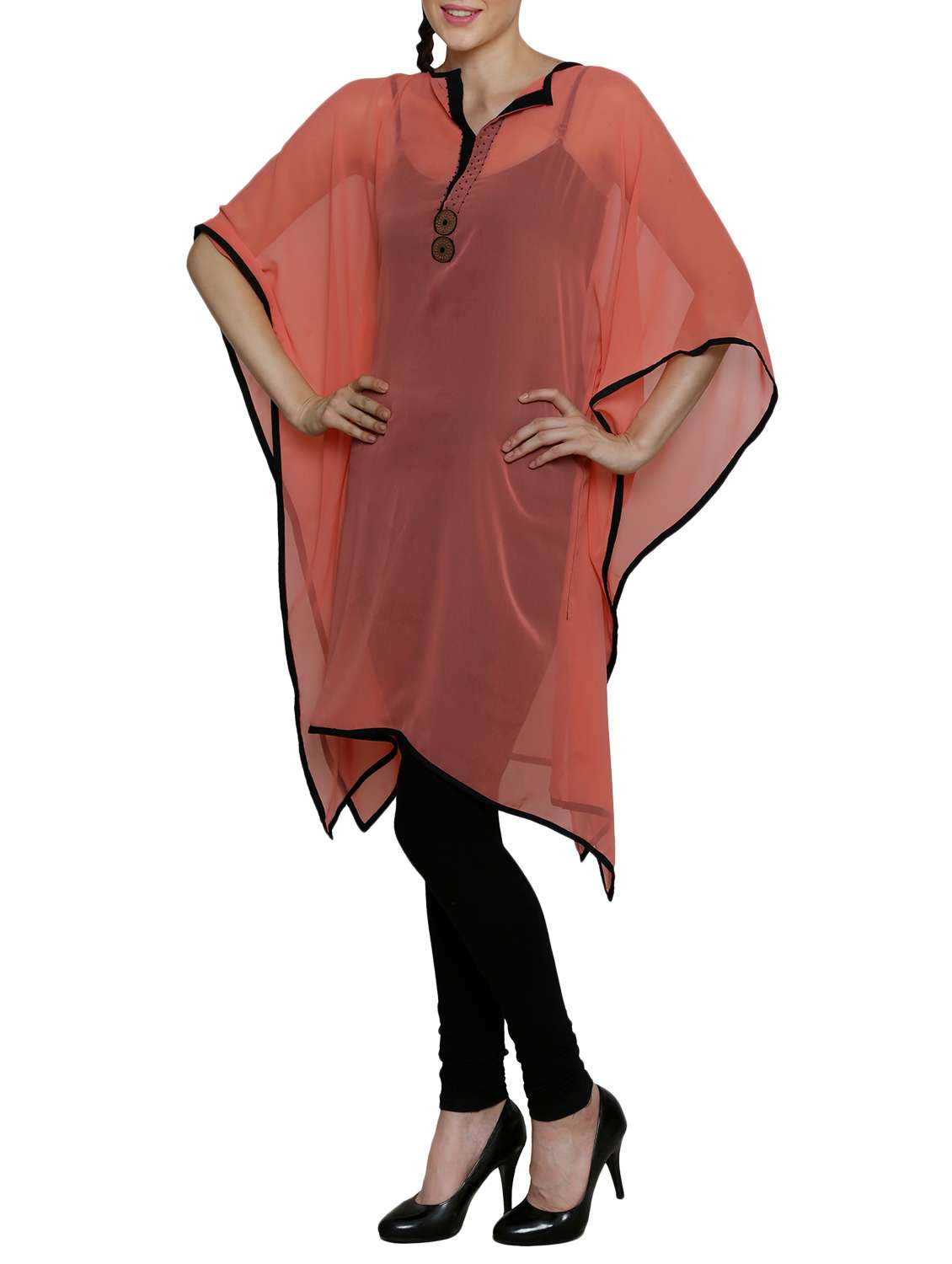 orange georgette kaftan