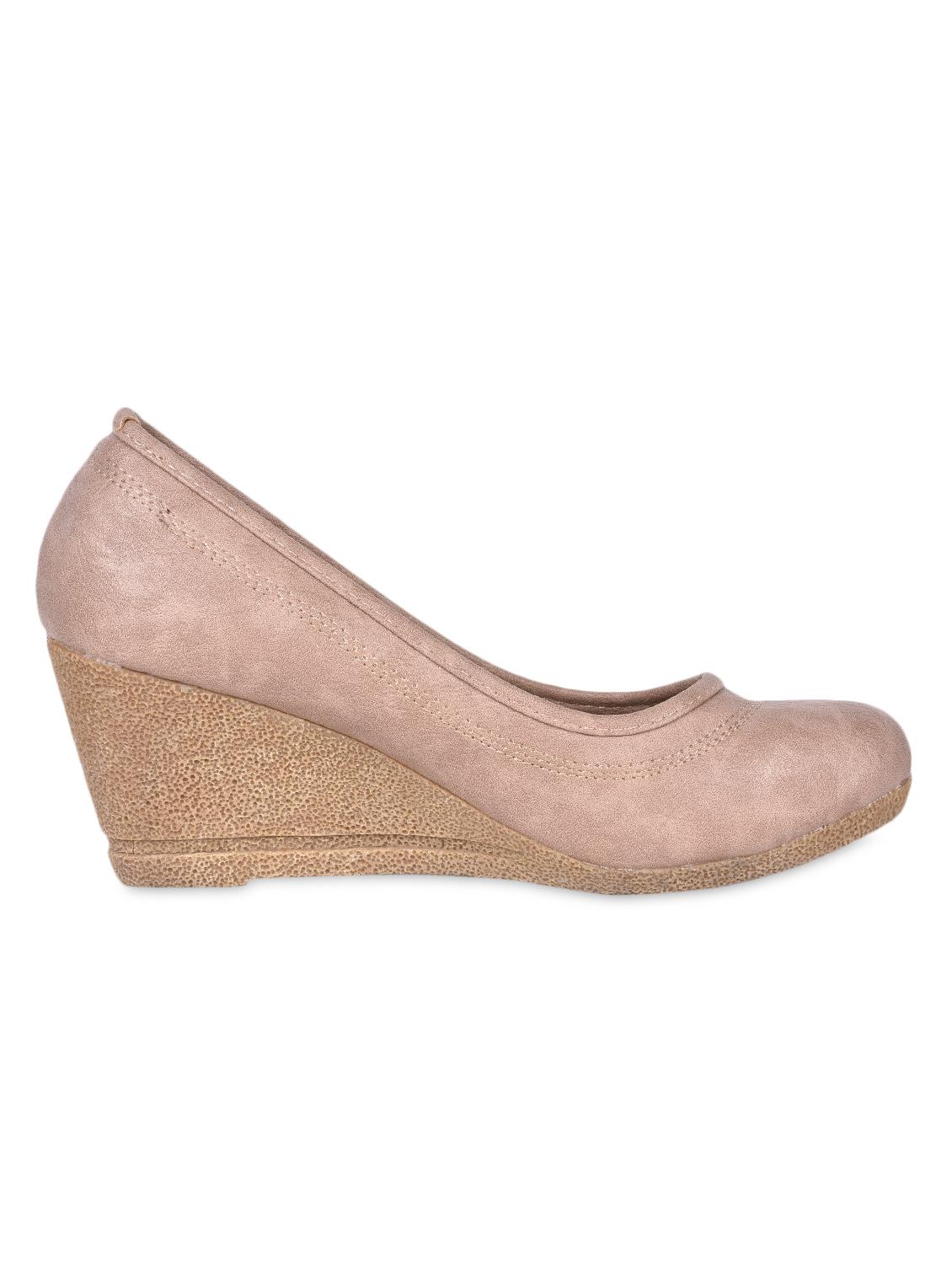 Solid Beige Wedges - Flat N Heels