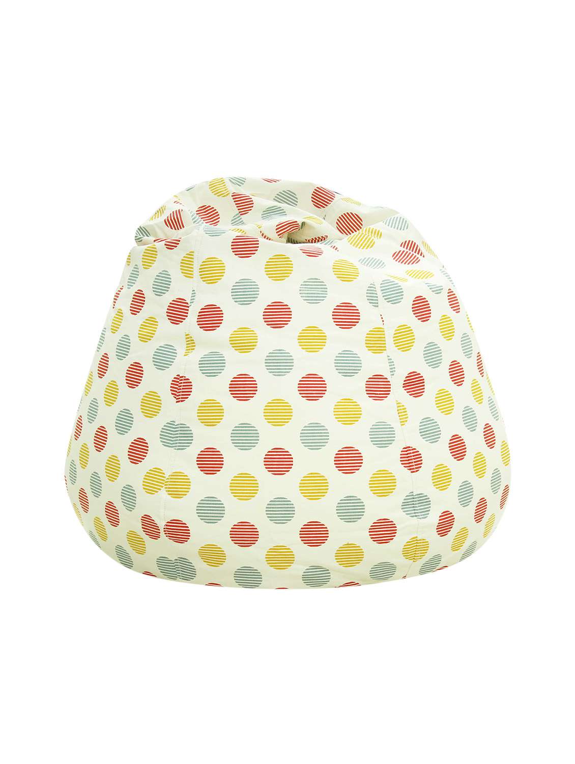white printed canvas bean bag