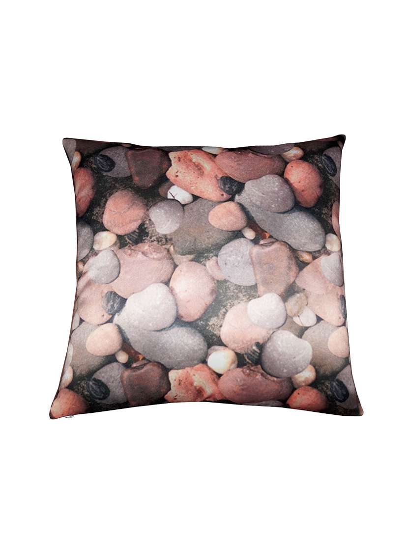 multicoloured printed polysilk cushion cover