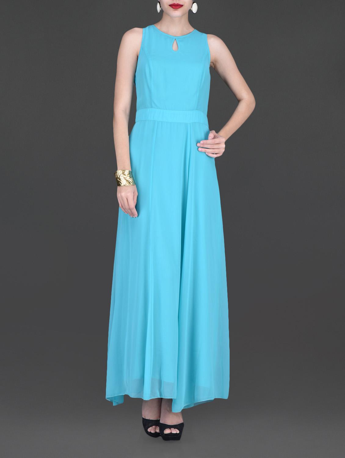Sky Blue Sleeveless Maxi Dress - By