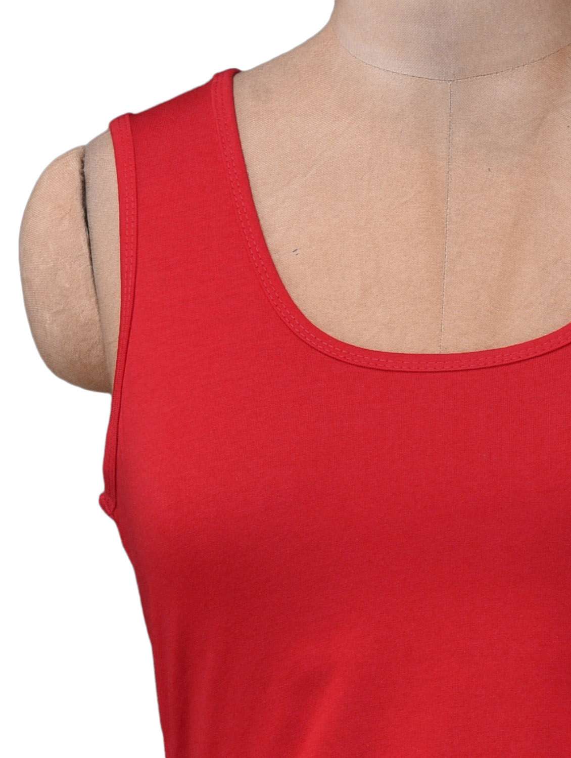 red cotton lycra knit crop top - 1149168 -  Standard Image - 3