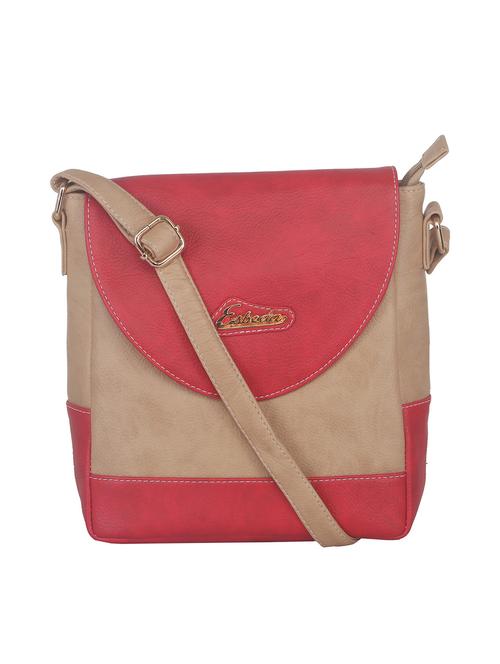 red synthetic leather sling bag - 11507237 - Standard Image - 0