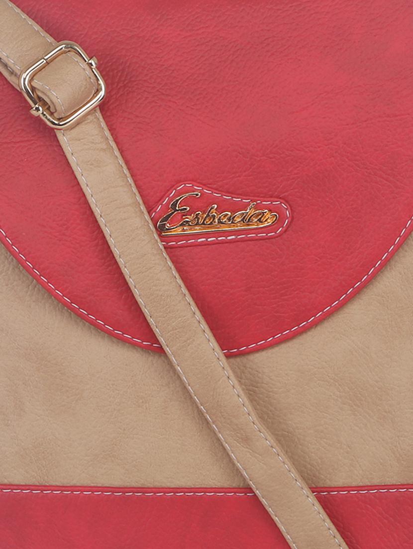 red synthetic leather sling bag - 11507237 - Standard Image - 3