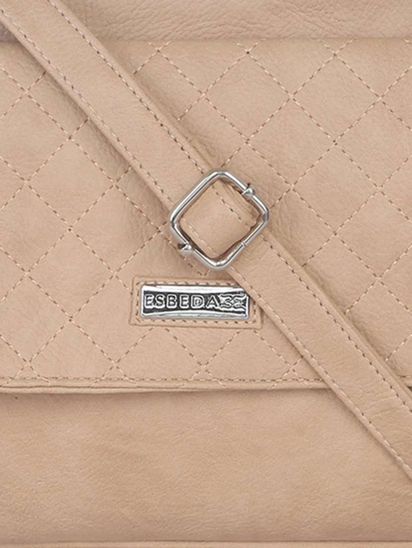 beige synthetic leather sling bag - 11507248 - Standard Image - 3
