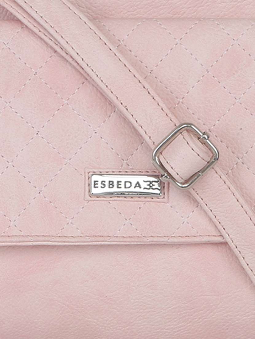 pink synthetic leather sling bag - 11507249 - Standard Image - 3