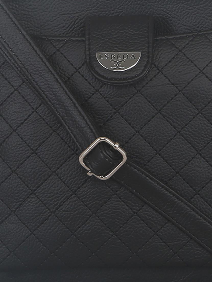 black solid regular sling bag - 11507251 - Standard Image - 3