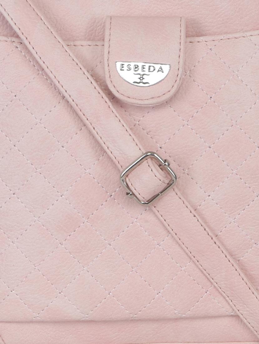 pink synthetic leather sling bag - 11507255 - Standard Image - 3