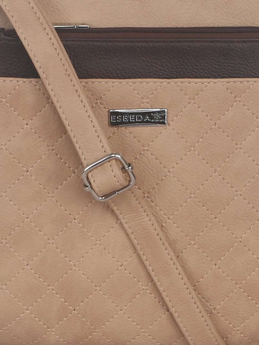 beige synthetic leather sling bag - 11507257 -  Standard Image - 3