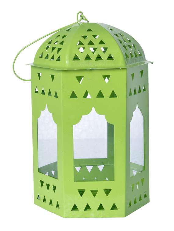 heaven decor green metal lantern