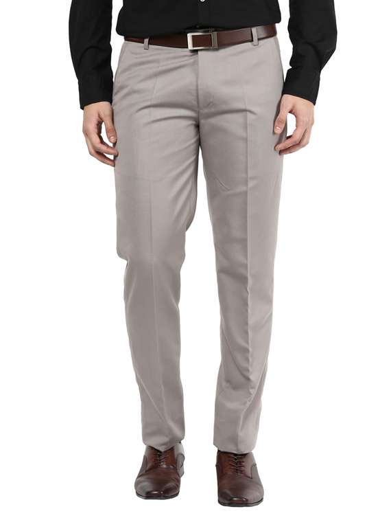 Grey Slim Fit Formal Trousers