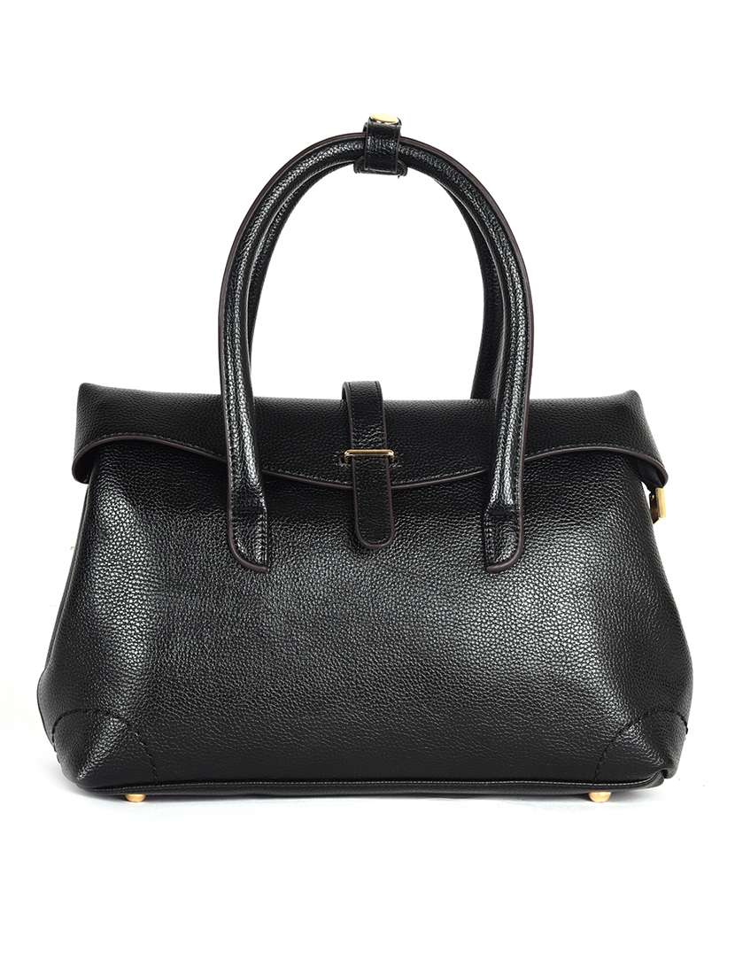 black leatherette handbag
