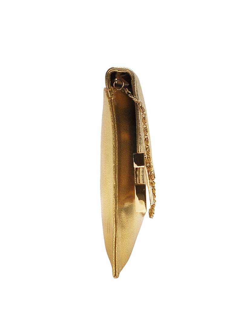 gold leatherette sling bag - 11512544 - Standard Image - 3
