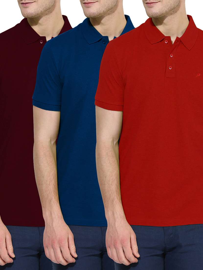 multi colored cotton t-shirt set of 3