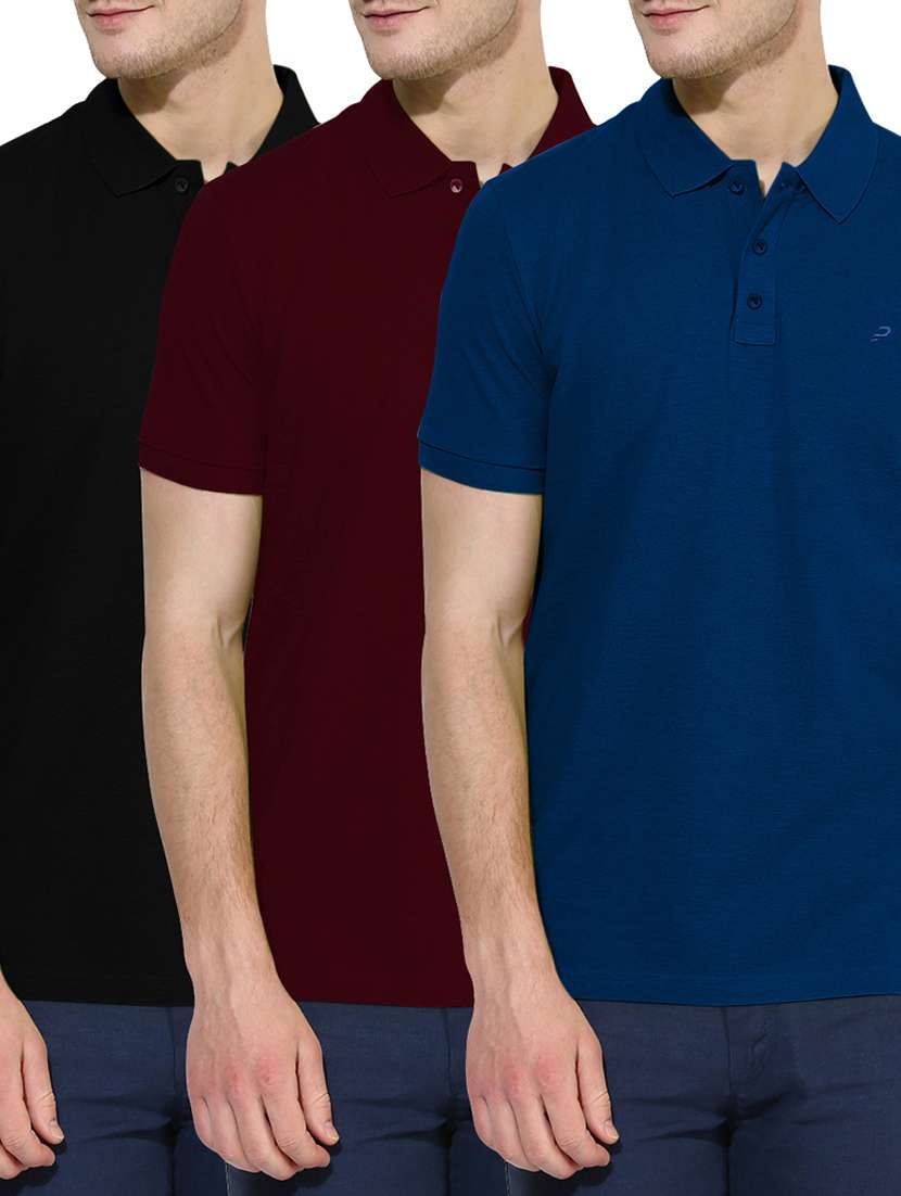 multi colored cotton t-shirt set of 3