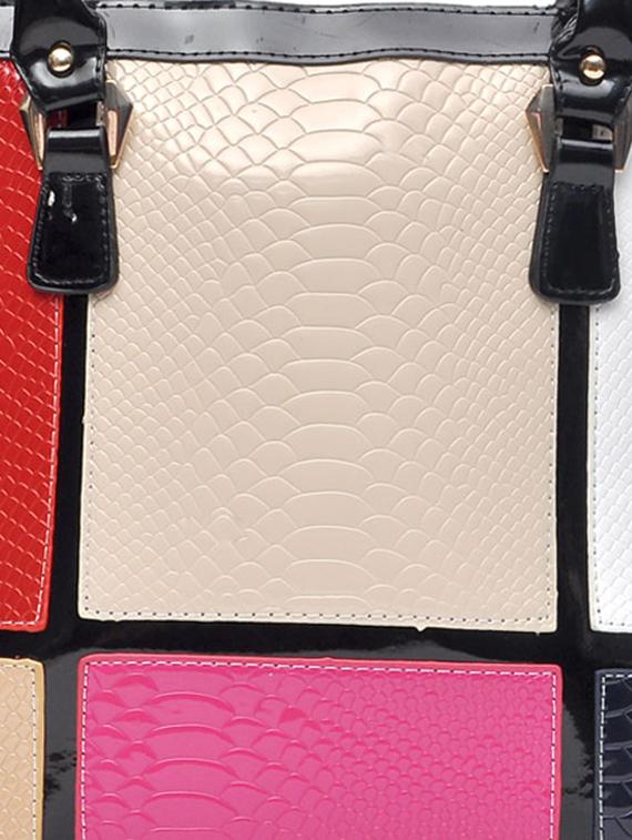 multi coloured leatherette handbag - 11519161 - Standard Image - 3