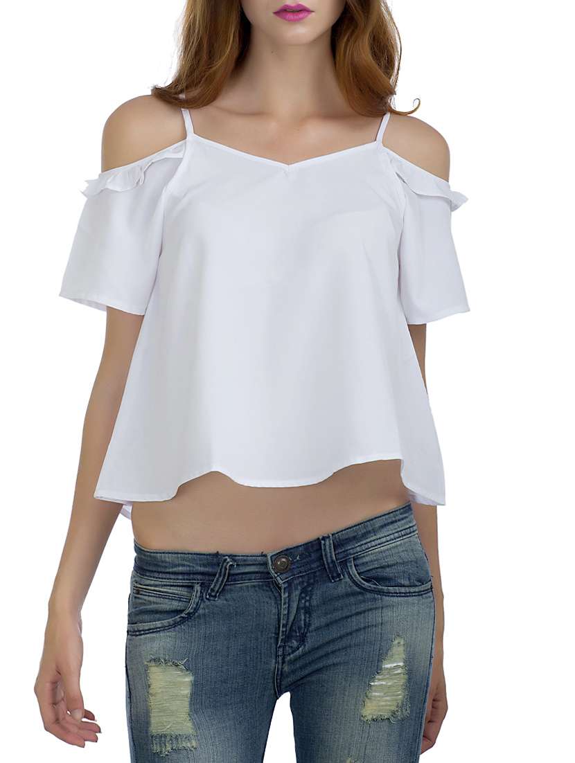 cold shoulder crop top