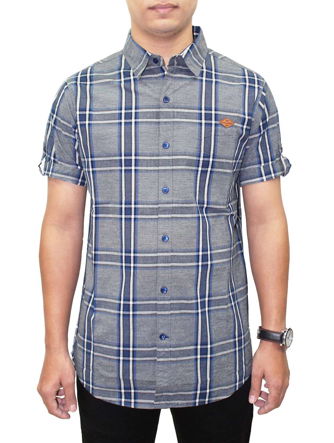 grey cotton casual shirt